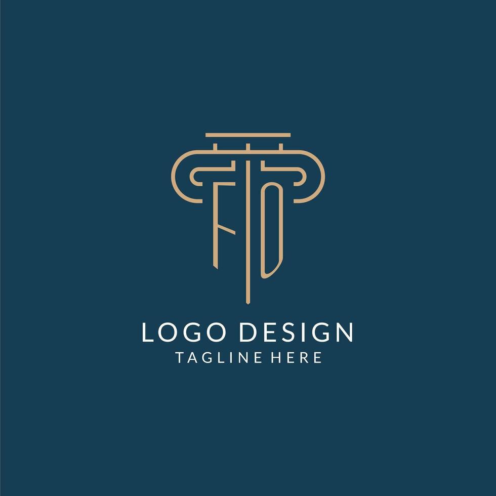 initiale lettre fo pilier logo, loi raffermir logo conception inspiration vecteur