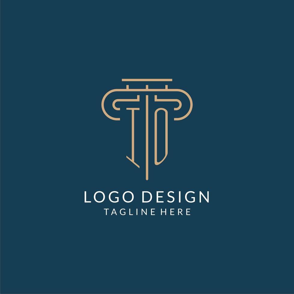 initiale lettre io pilier logo, loi raffermir logo conception inspiration vecteur