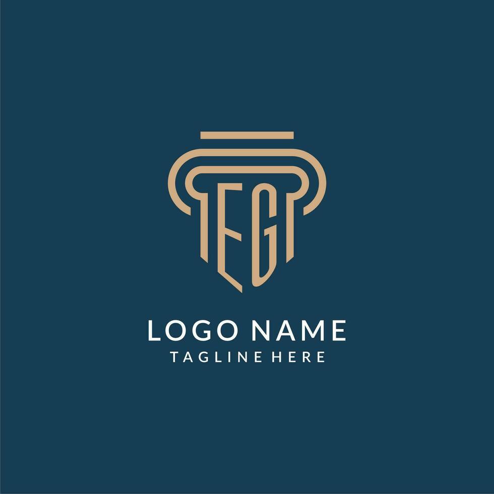 initiale par exemple pilier logo style, luxe moderne avocat légal loi raffermir logo conception vecteur