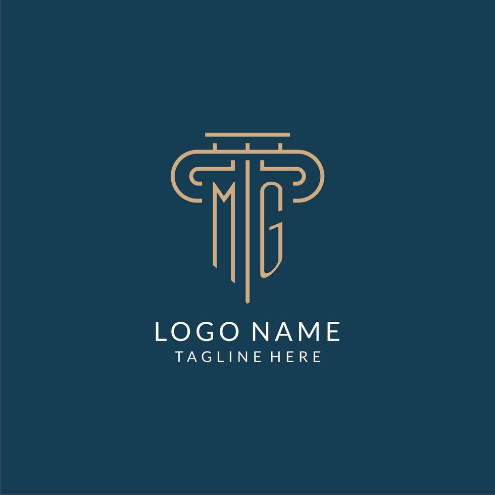 initiale lettre mg pilier logo, loi raffermir logo conception inspiration vecteur