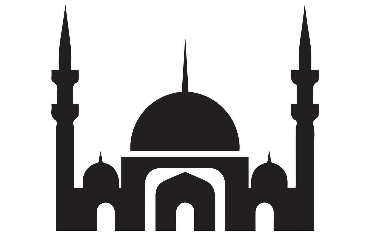 kaaba dans Mecque saoudien Saoudite géométrique modèle icône pour salutation Contexte de Hajj, vecteur silhouette