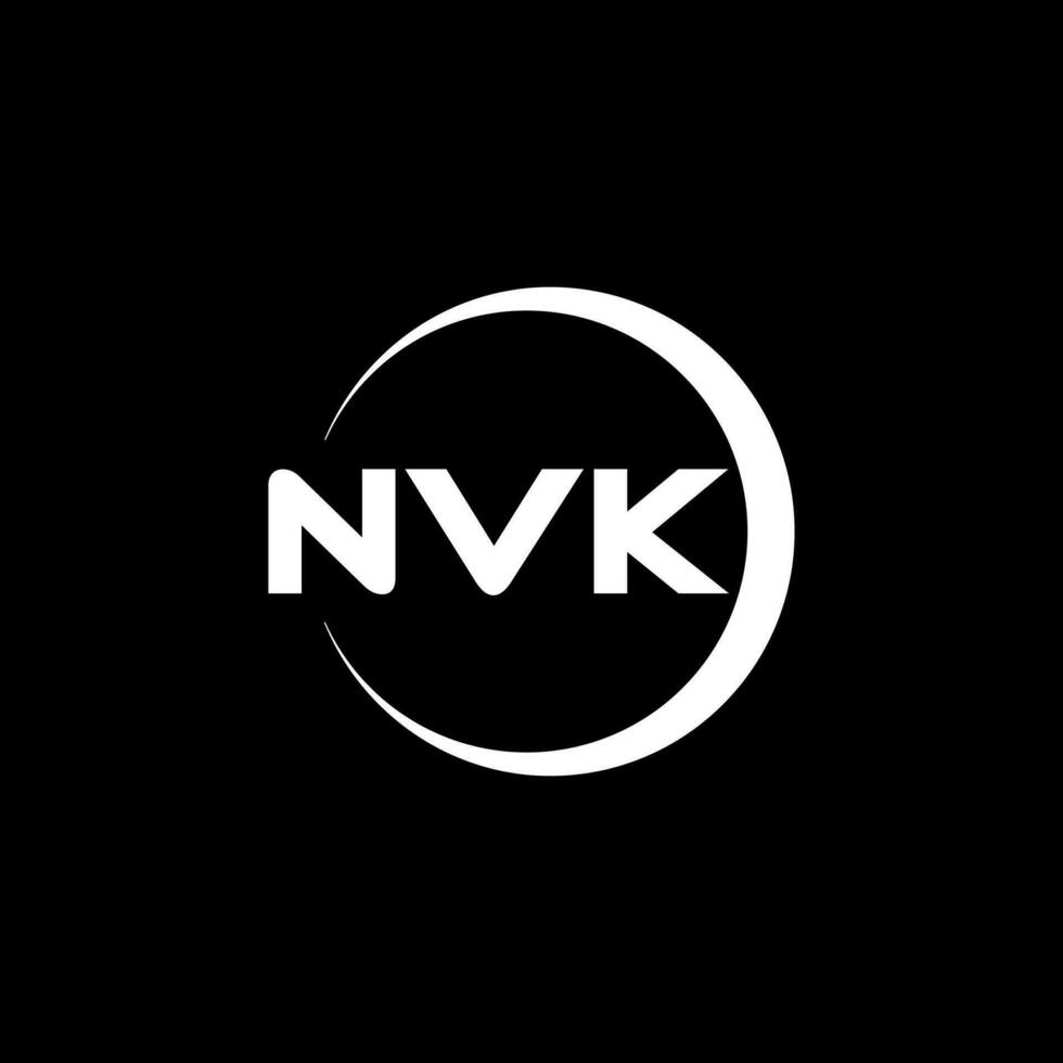 nvk lettre logo conception, inspiration pour une unique identité. moderne élégance et Créatif conception. filigrane votre Succès avec le frappant cette logo. vecteur