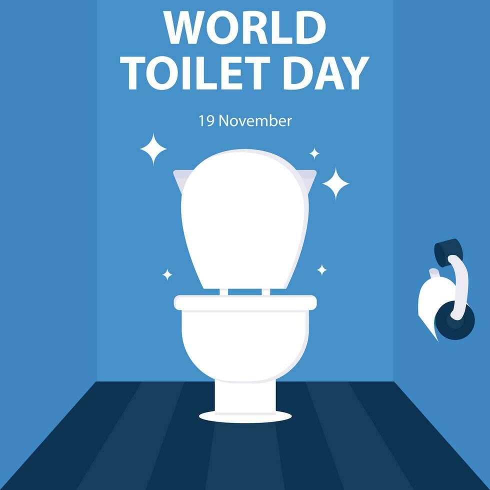 illustration vecteur graphique de le toilette siège est brillant et faire le ménage, parfait pour international jour, monde toilette jour, célébrer, salutation carte, etc.