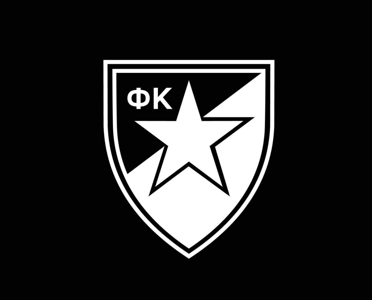 crête zvezda logo club symbole blanc Serbie ligue Football abstrait conception vecteur illustration avec noir Contexte