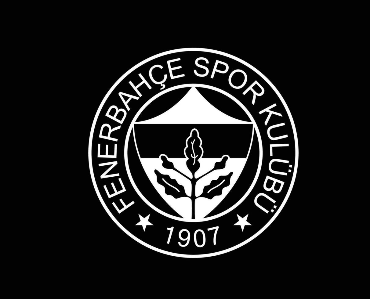 fenerbahce club logo symbole blanc dinde ligue Football abstrait conception vecteur illustration avec noir Contexte