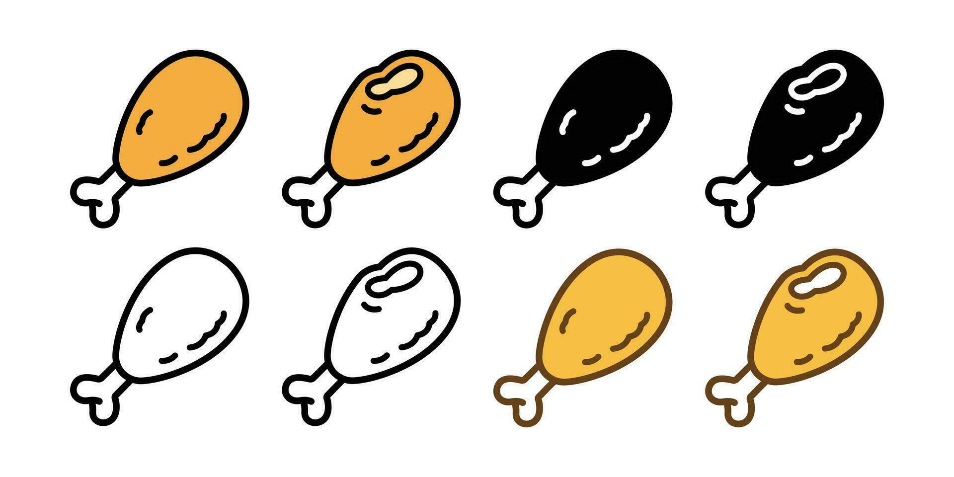 croustillant frit poulet vecteur icône logo symbole dessin animé personnage illustration griffonnage conception