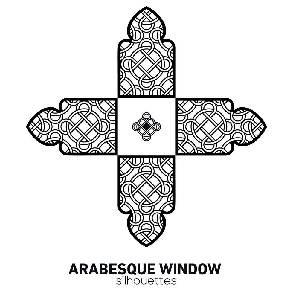 arabesque fenêtre silhouettes. vecteur symbole traditionnel islamique arcs. arabe traditionnel architecture. Ramadan kareem conception élément. géométrique ornement arabe modèle.