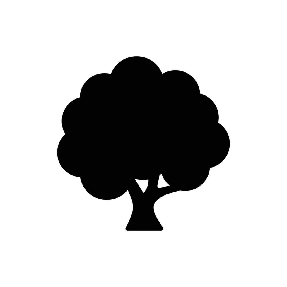 arbre icône. Facile solide style. chêne, usine, bois, nature, forêt concept. silhouette, glyphe symbole. vecteur illustration isolé.