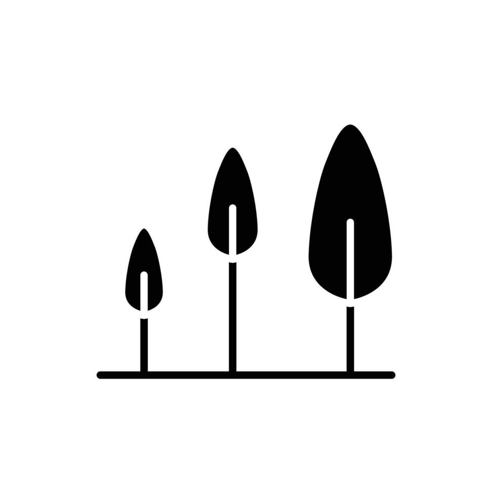 le groupe de des arbres icône. Facile solide style. biodiversité, durable, harmonie, environnement, nature, floral, forêt concept. silhouette, glyphe symbole. vecteur illustration isolé.