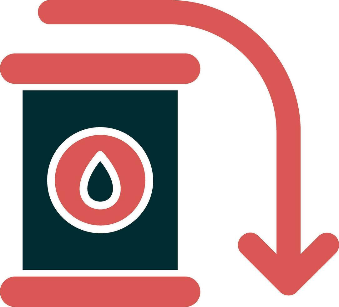 pétrole vers le bas vecteur icône