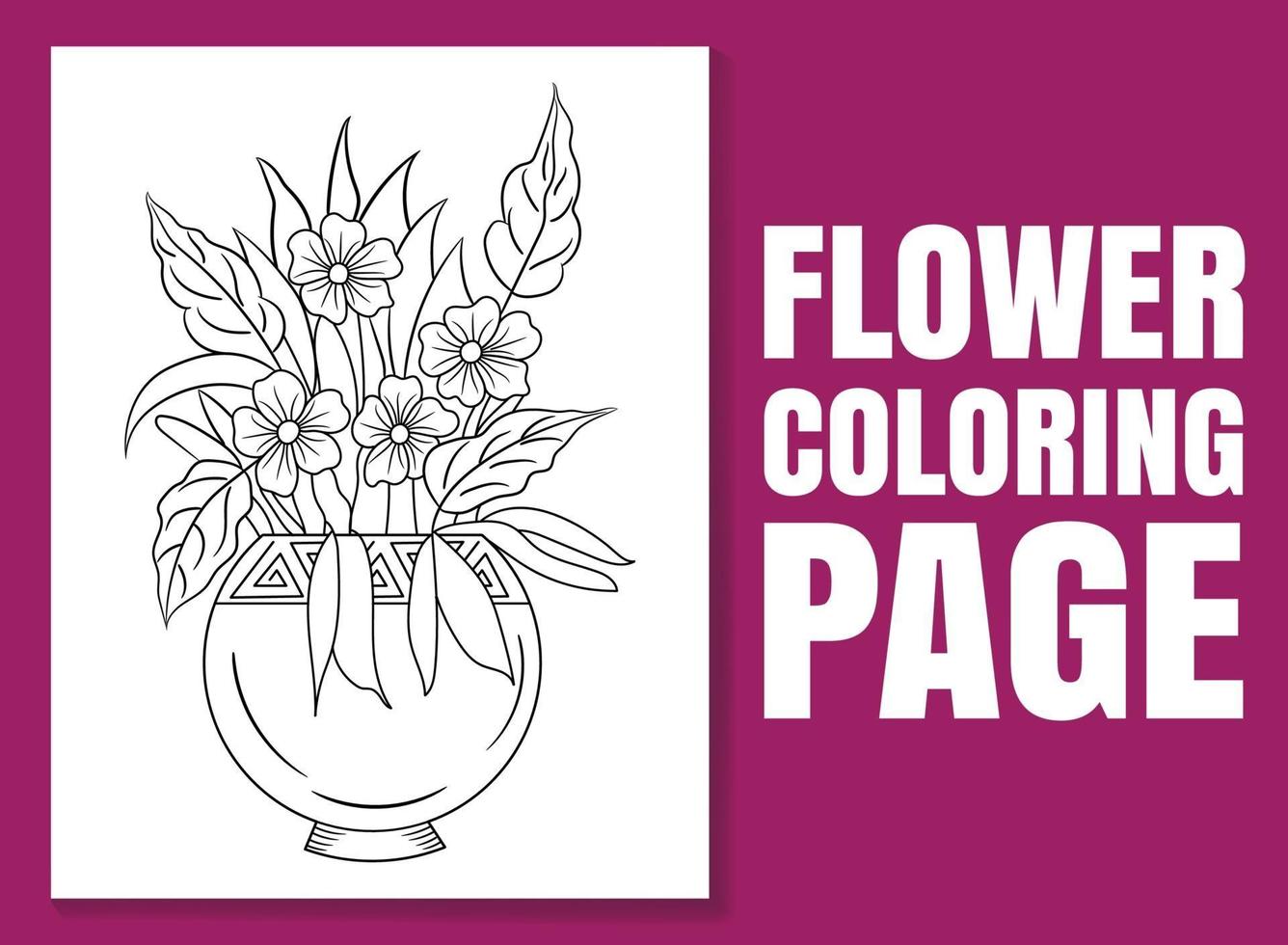 page de livre de coloriage floral pour adultes et enfants. coloriage vecteur