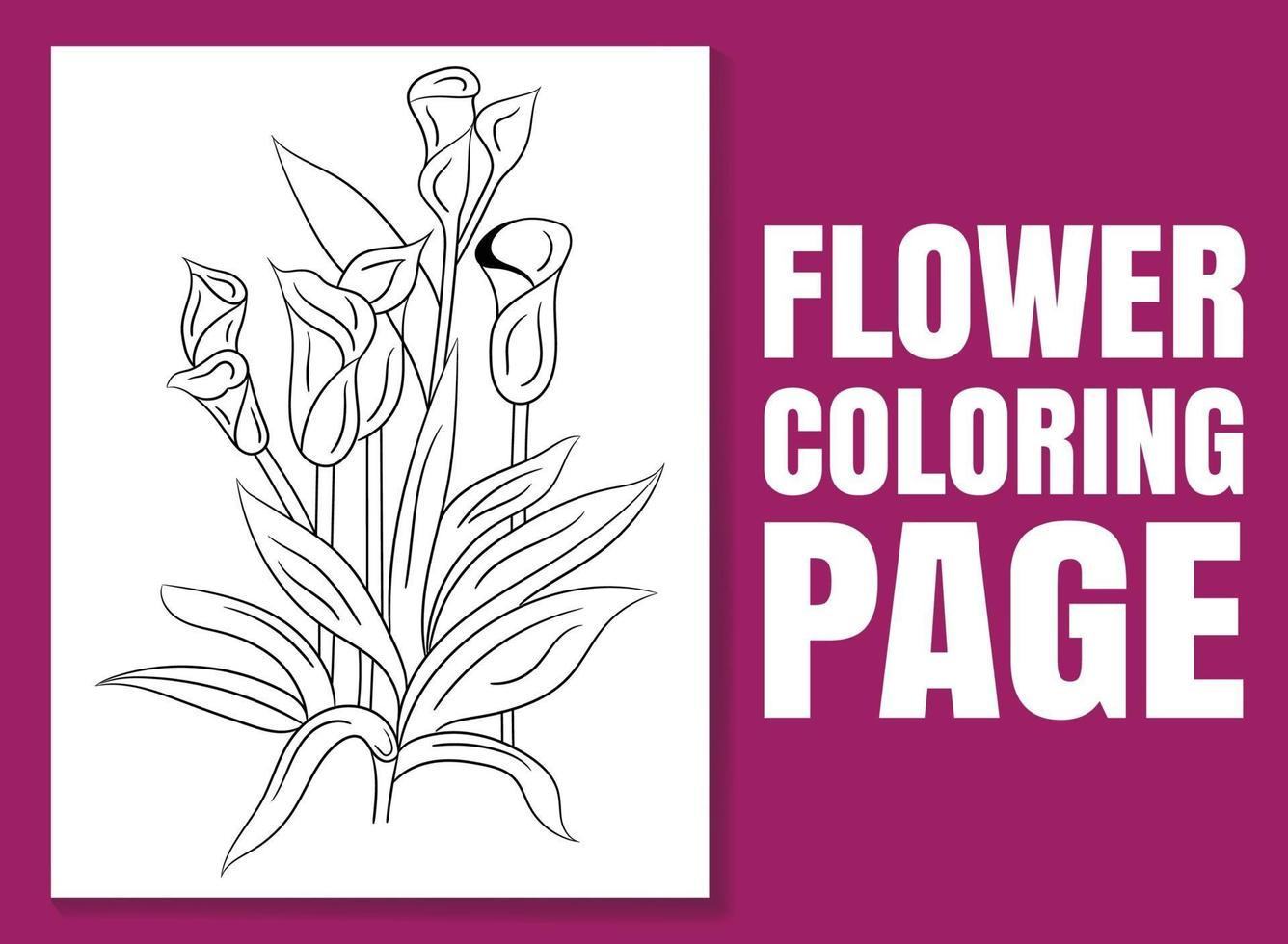 page de livre de coloriage floral pour adultes et enfants. coloriage vecteur