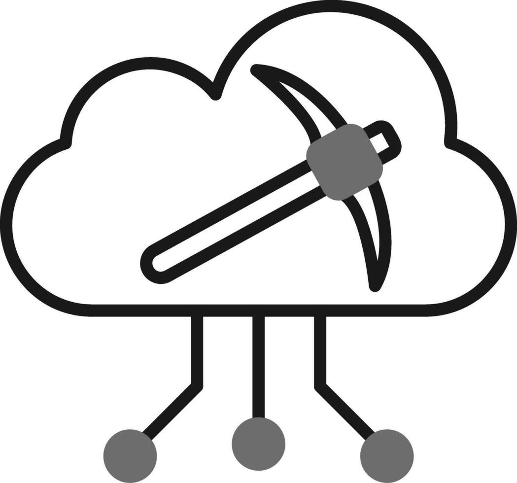 nuage exploitation minière vecteur icône