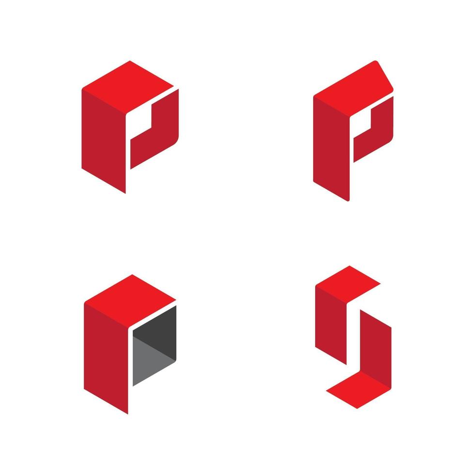 modèle de logo de lettre p vecteur