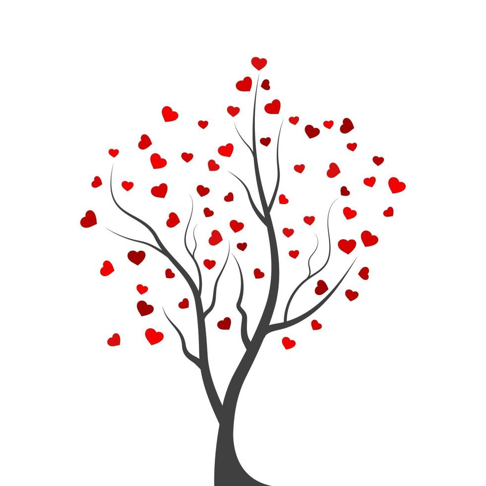 conception d'illustration vectorielle de branche d'arbre amour vecteur