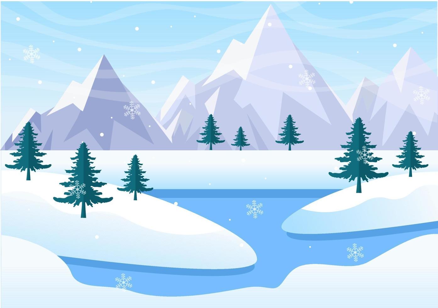 paysage d'hiver de noël et illustration vectorielle de fond nouvel an vecteur