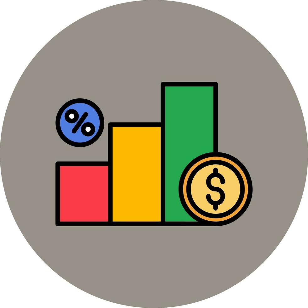 l'intérêt taux vecteur icône