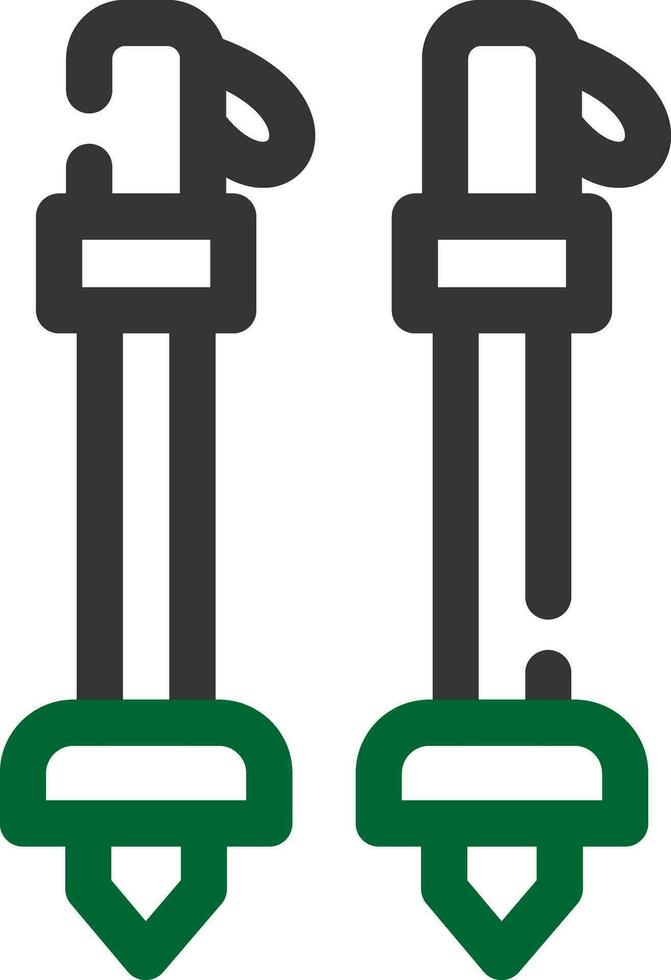 conception d'icônes créatives de bâtons de ski vecteur