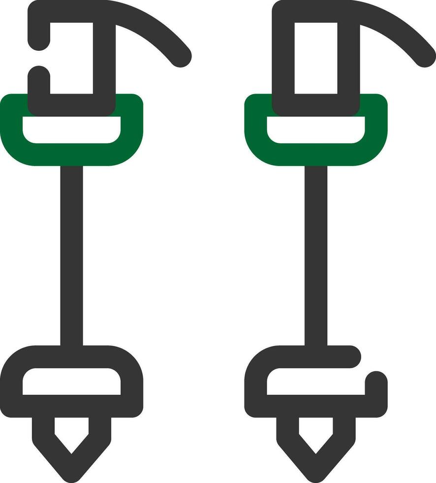 conception d'icônes créatives de bâtons de ski vecteur