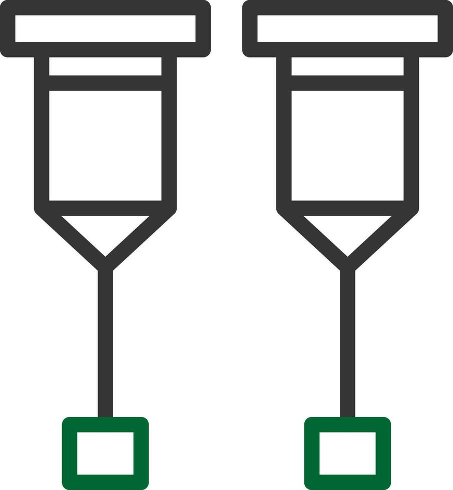 conception d'icône créative de béquilles vecteur