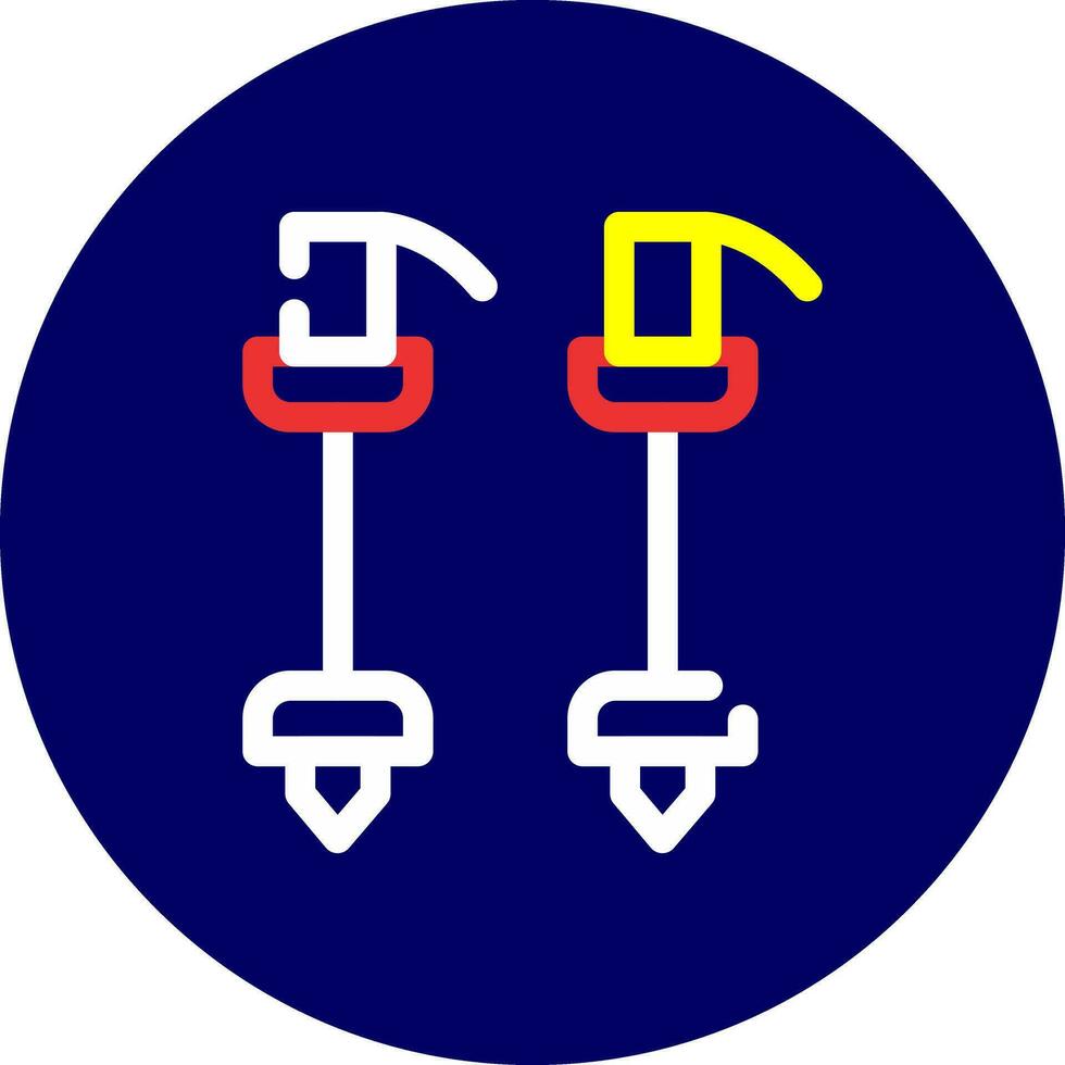 conception d'icônes créatives de bâtons de ski vecteur