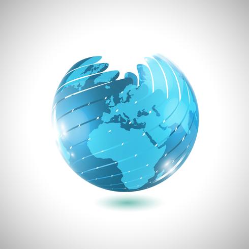 Boule de globe bleu, illustration vectorielle vecteur