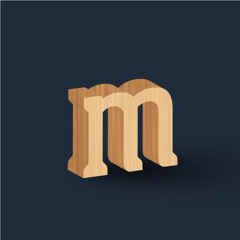 Caractère de bois 3D, vector