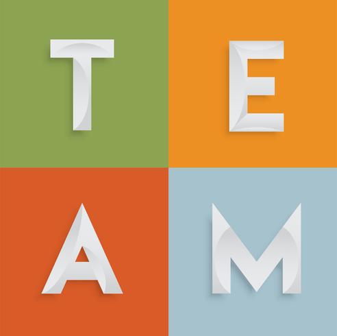 &#39;TEAM&#39; mot de quatre lettres pour sites Web, illustration, vecteur