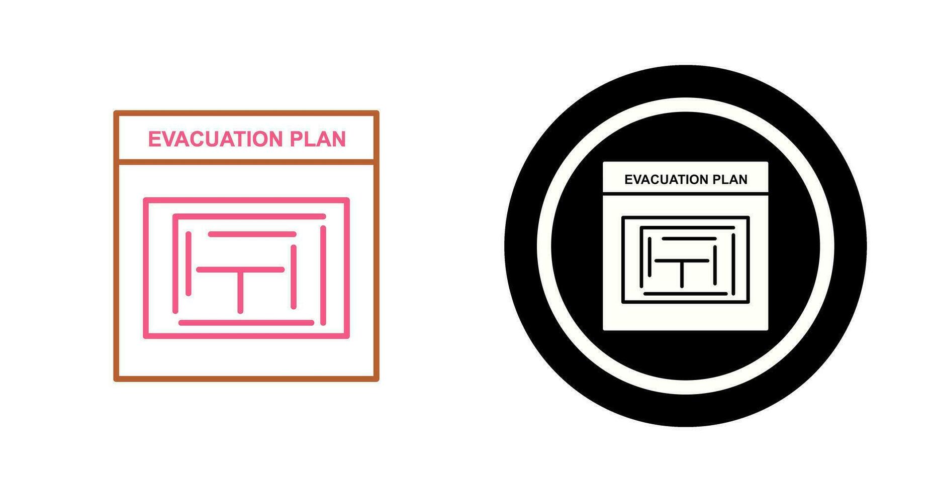 icône de vecteur de plan d'évacuation