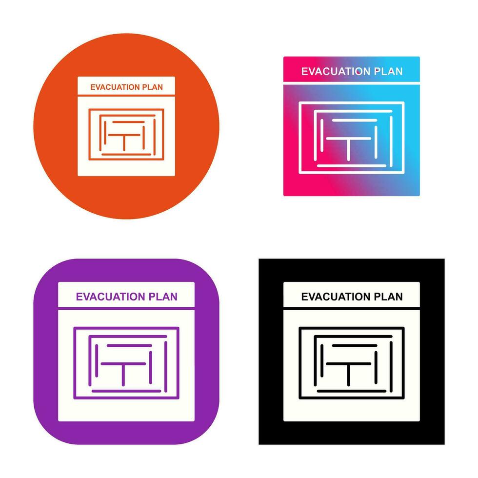 icône de vecteur de plan d'évacuation