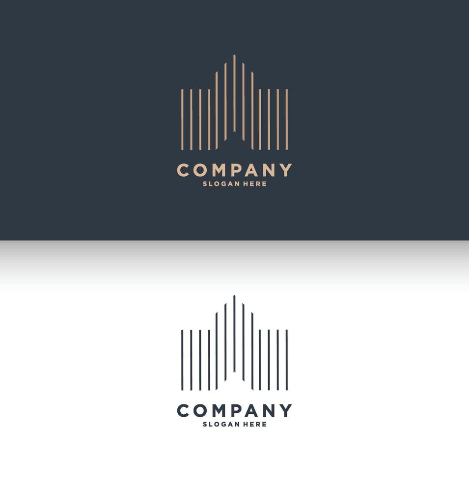 modèle de logo de construction et de bâtiment de logo immobilier vecteur