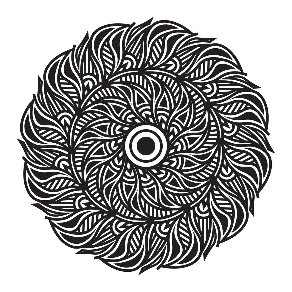 conception de fond de mandala d'art de ligne florale de conception de modèle abstrait vecteur
