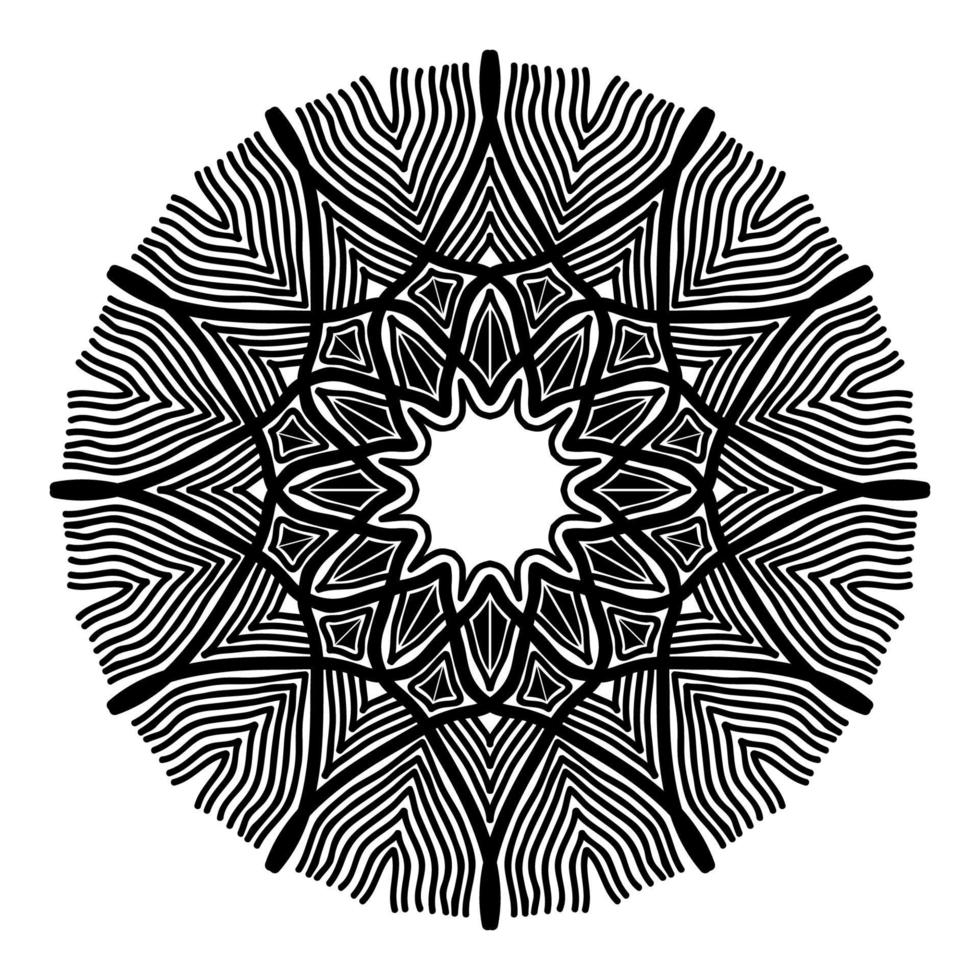 conception abstraite d'art de mandala de motif floral de cercle vecteur