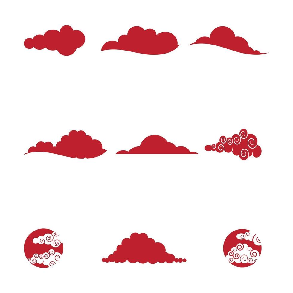 conception de symbole de vecteur de modèle de logo de nuages chinois
