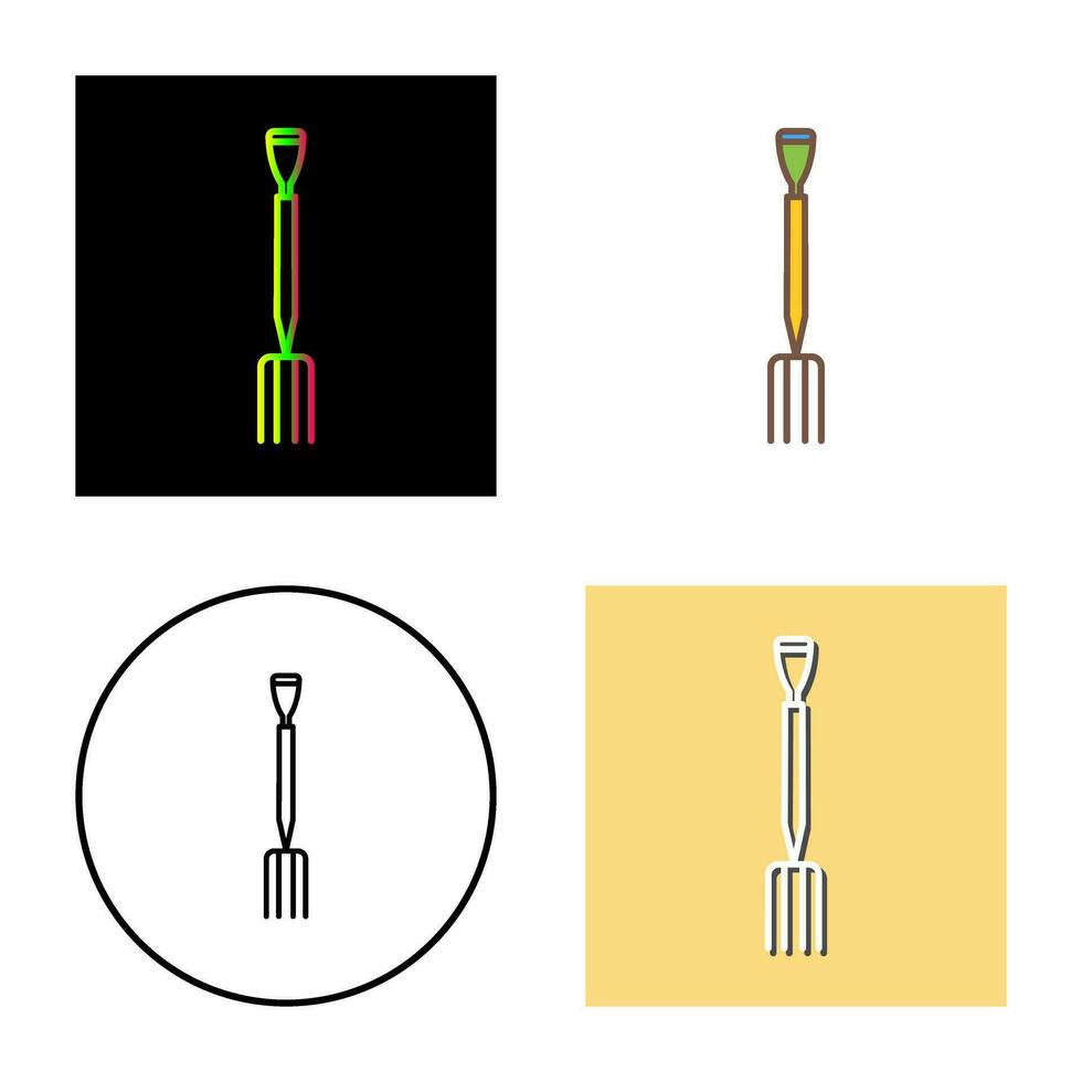 icône de vecteur de fourche de jardinage