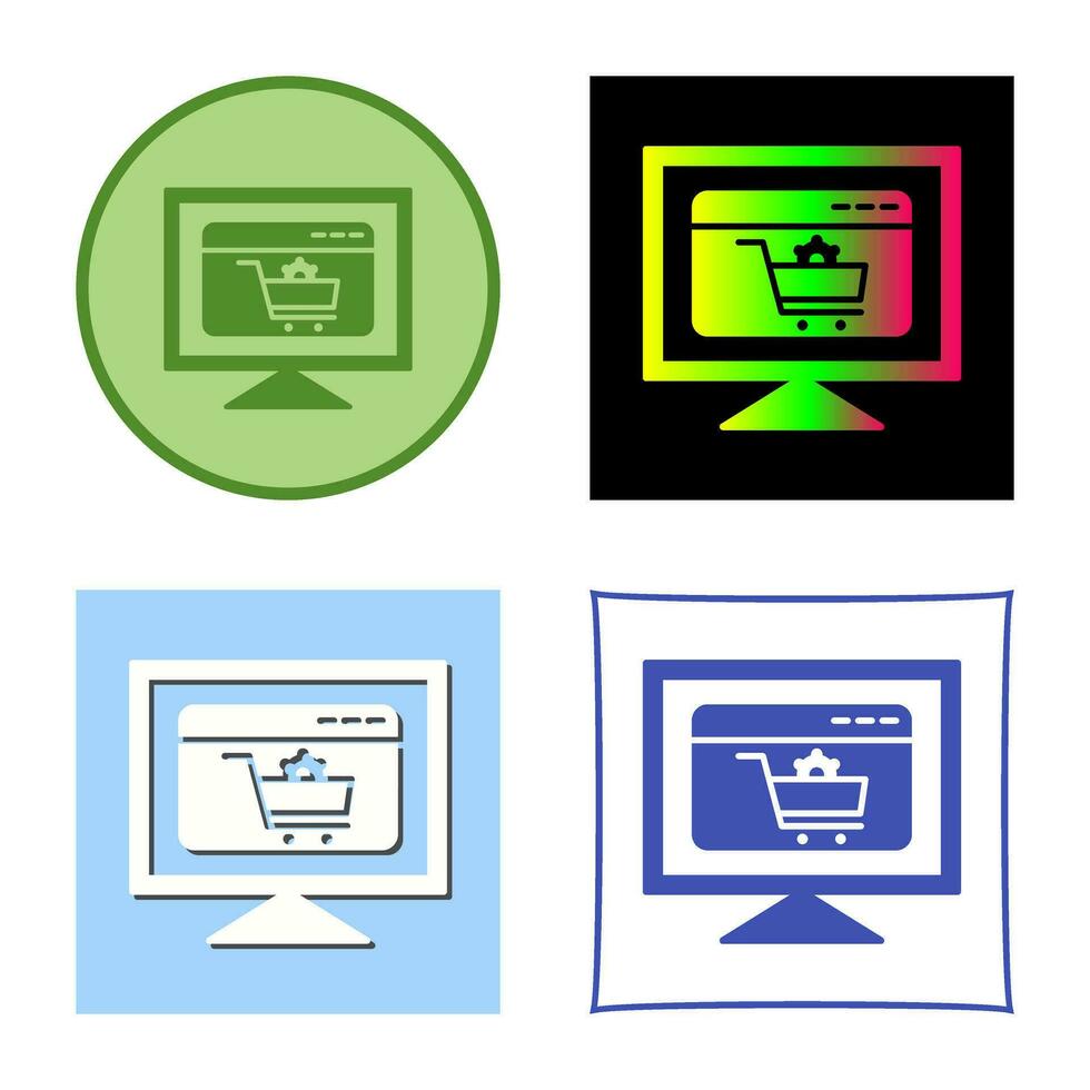 icône de vecteur de paramètres de commerce électronique