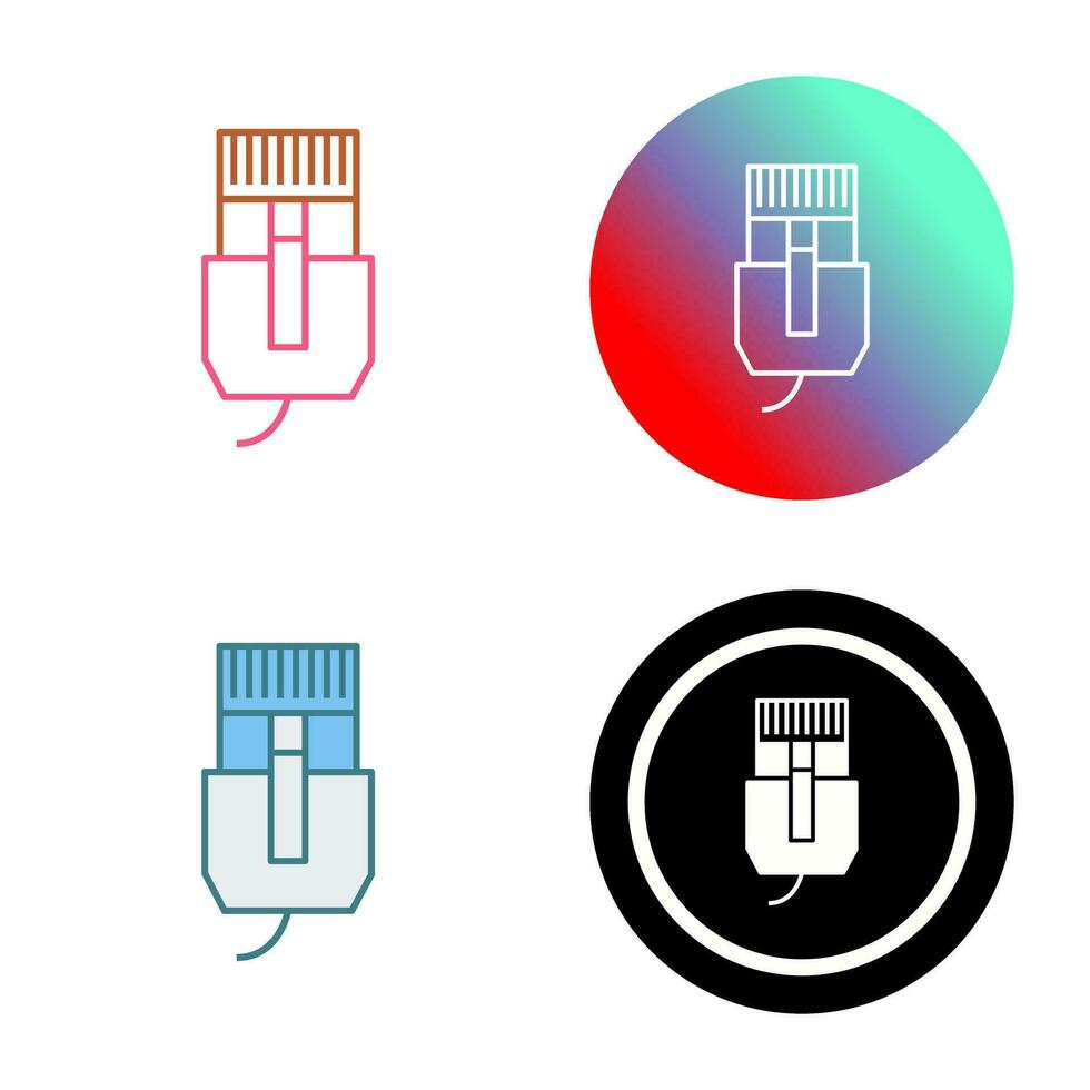 icône de vecteur de câble internet unique