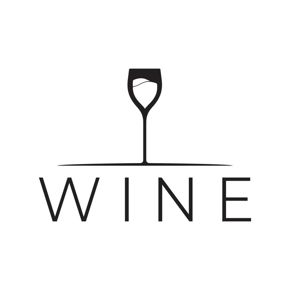 du vin logo avec du vin des lunettes et bouteilles.pour nuit clubs, bars, cafés et du vin magasins. vecteur