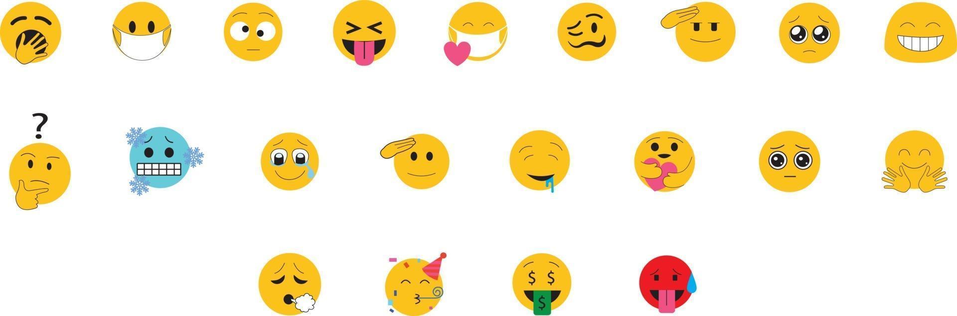 ensemble d'icônes emoji vecteur