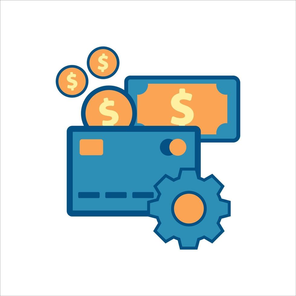 carte de crédit avec l'icône de l'argent. icône financière vecteur
