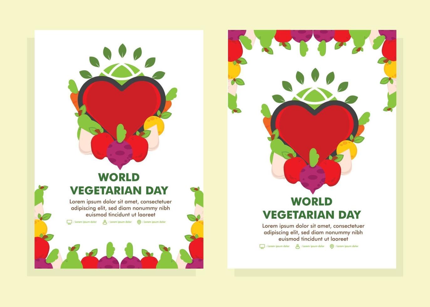 modèle de conception d'affiche de la journée mondiale des végétariens. modèle de conception de flyer. vecteur