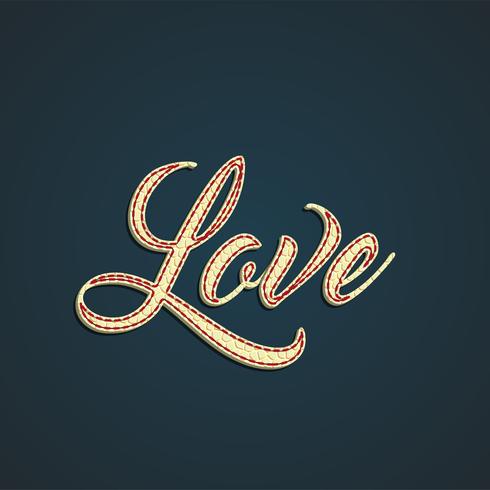 Signe en cuir &#39;Love&#39;, illustration vectorielle vecteur