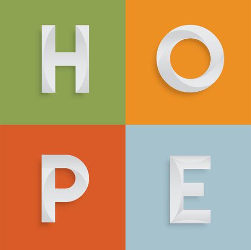 Mot «espoir» de quatre lettres pour sites Web, illustration, vecteur
