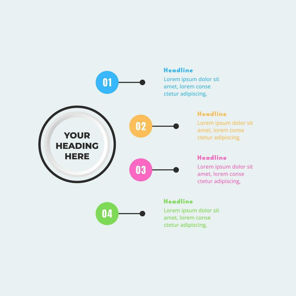 minimal infographie conception modèle pour affaires et éducation avec les options et pas vecteur