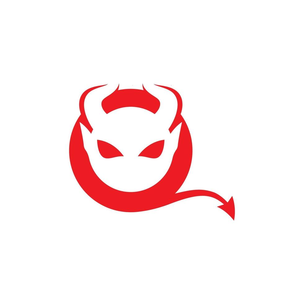 modèle d'icône de vecteur de logo de diable rouge