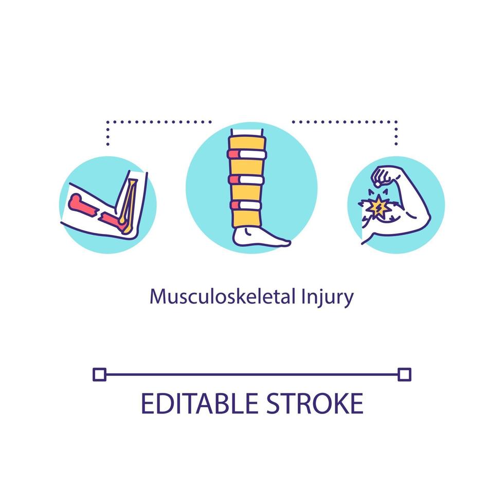 icône de concept de blessure musculo-squelettique vecteur