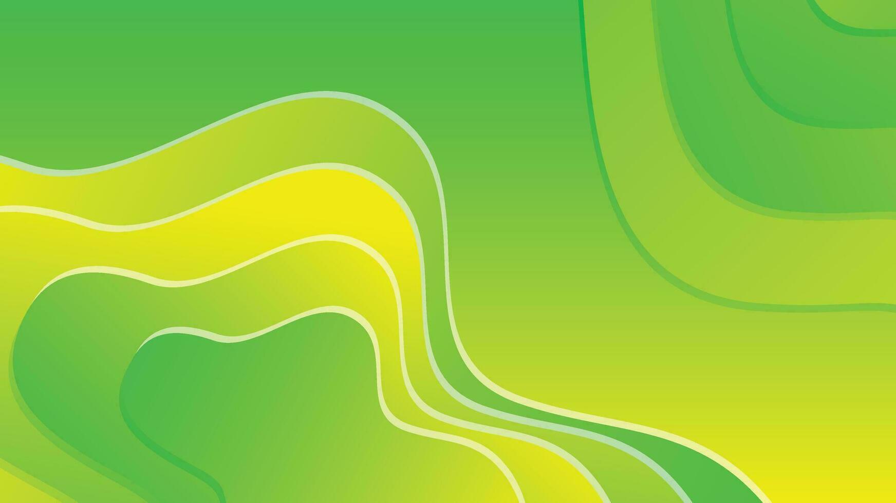 vert et Jaune pente fluide vague abstrait Contexte vecteur