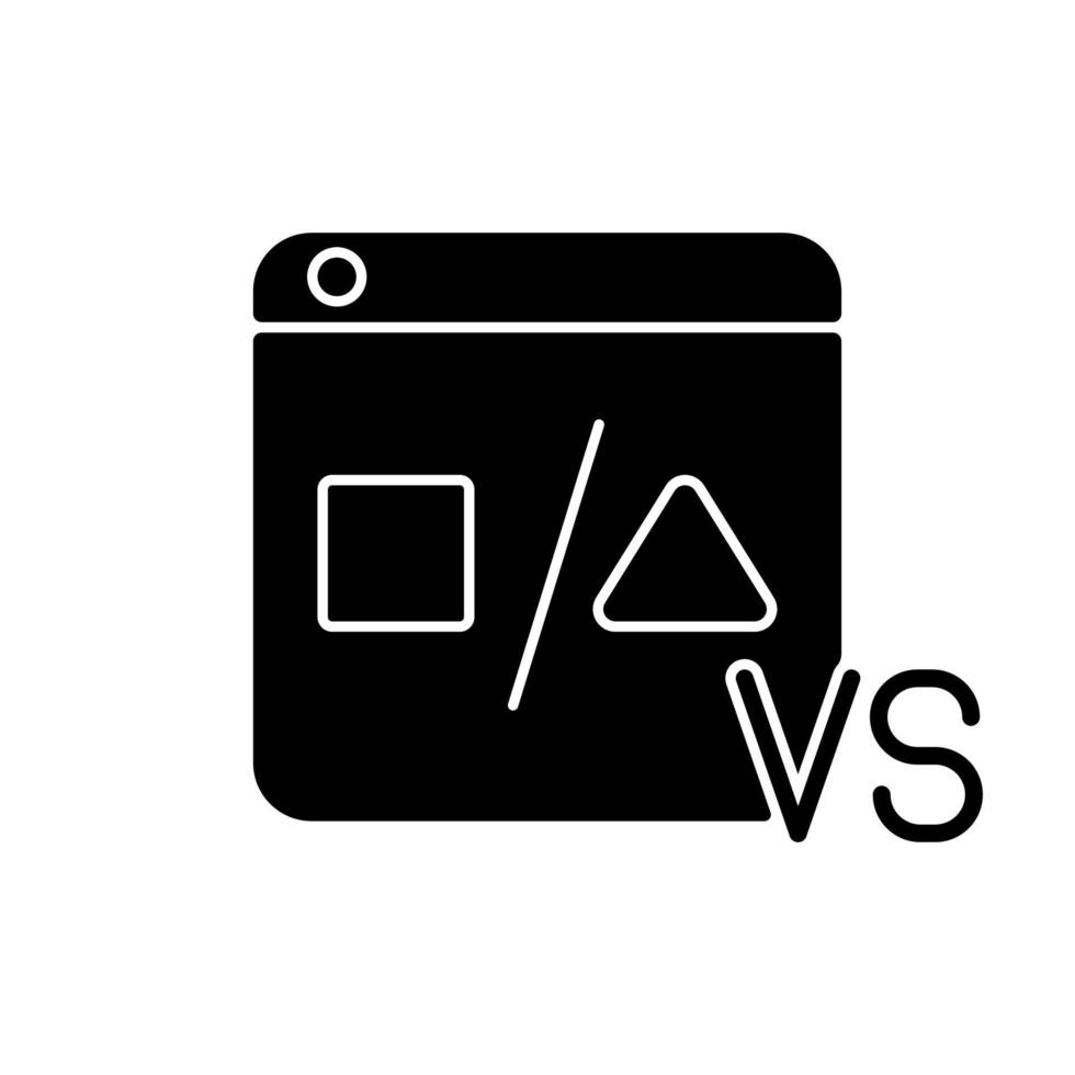 icône de glyphe noir de plates-formes de comparaison vecteur