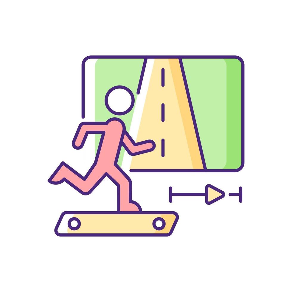icône de couleur rvb de jogging de remise en forme en ligne. vecteur