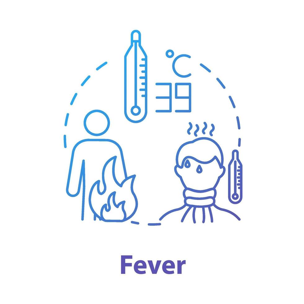 icône de concept de fièvre vecteur